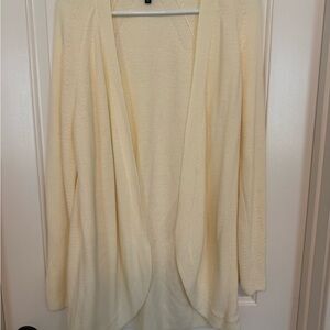 Talbots Women's Open Front Cream Sweater Cardigan Size Large Petite